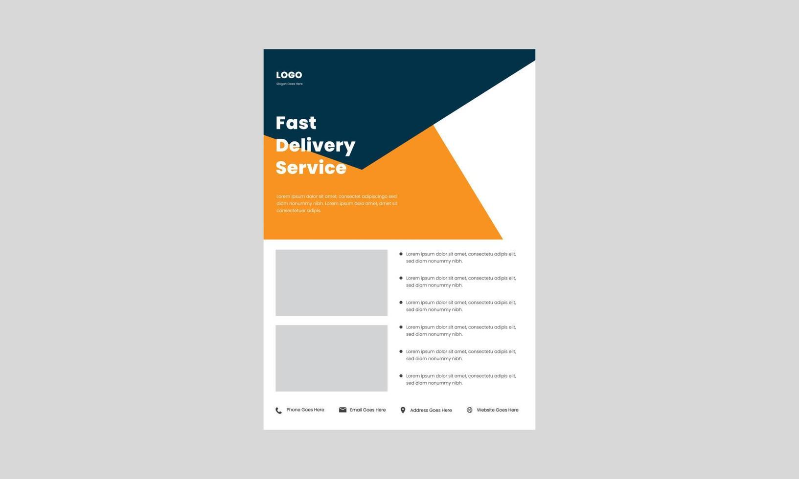 fast and reliable delivery service flyer. fast delivery service flyer, poster, leaflet template. need to send something poster flyer design. vector