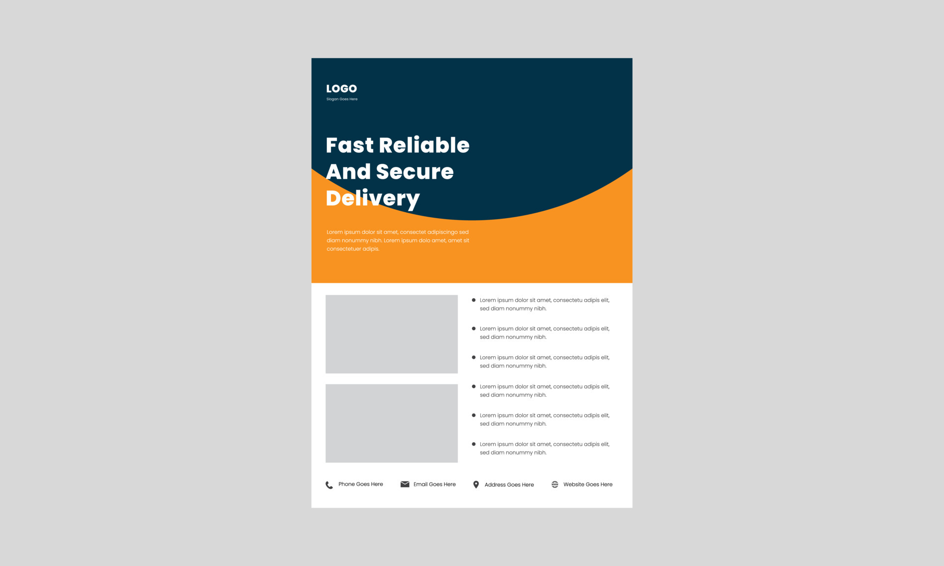 fast and reliable delivery service flyer. fast delivery service flyer, poster, leaflet template