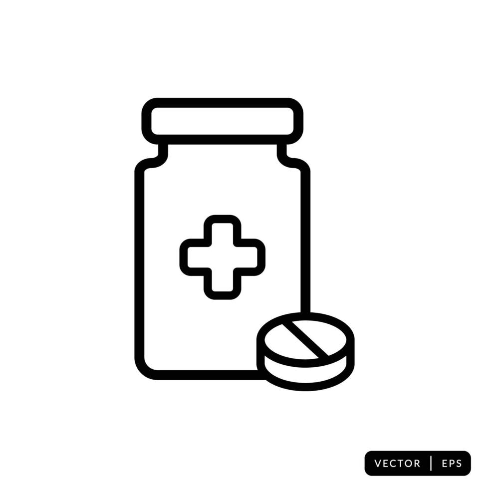 Medical Bottle Icon Vector - Sign or Symbol