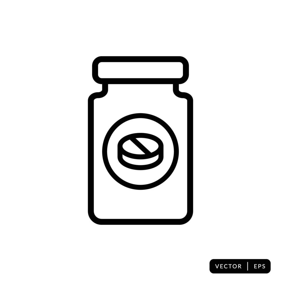 Medical Bottle Icon Vector - Sign or Symbol
