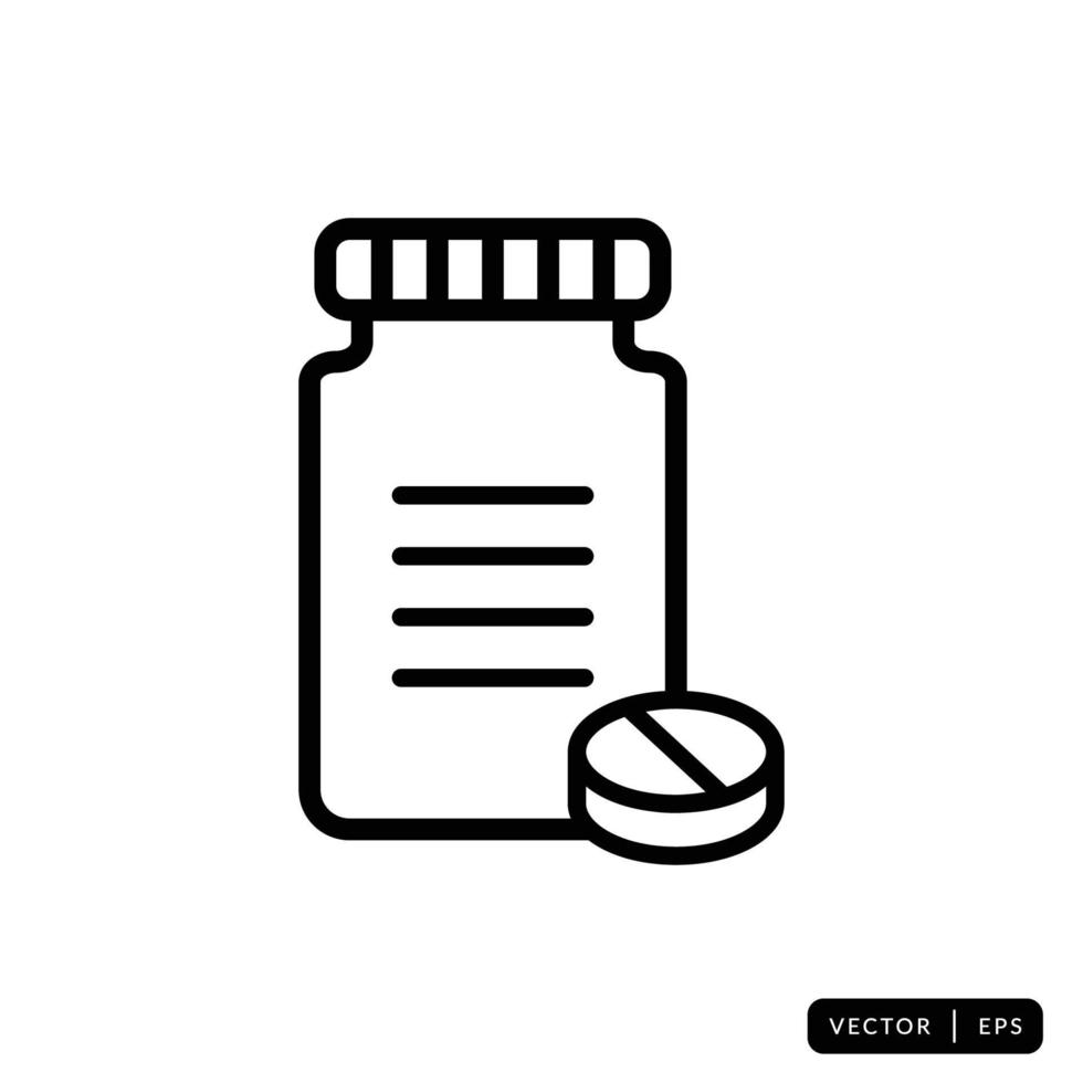 Medical Bottle Icon Vector - Sign or Symbol