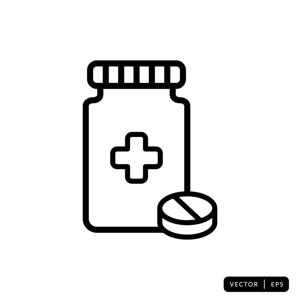 Medical Bottle Icon Vector - Sign or Symbol