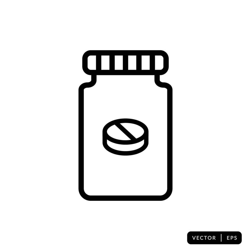 Medical Bottle Icon Vector - Sign or Symbol