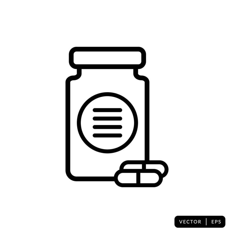 Medical Bottle Icon Vector - Sign or Symbol