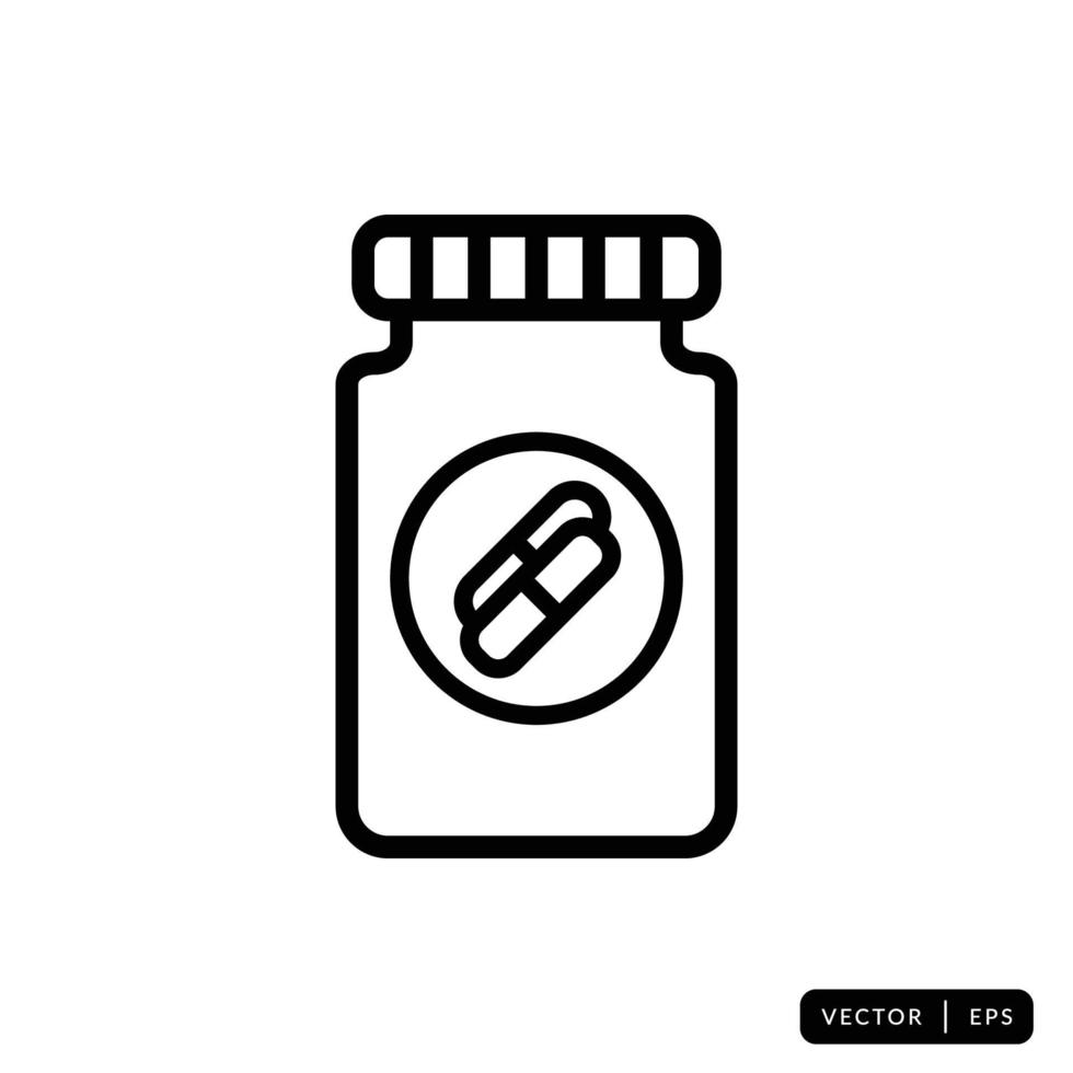 Medical Bottle Icon Vector - Sign or Symbol