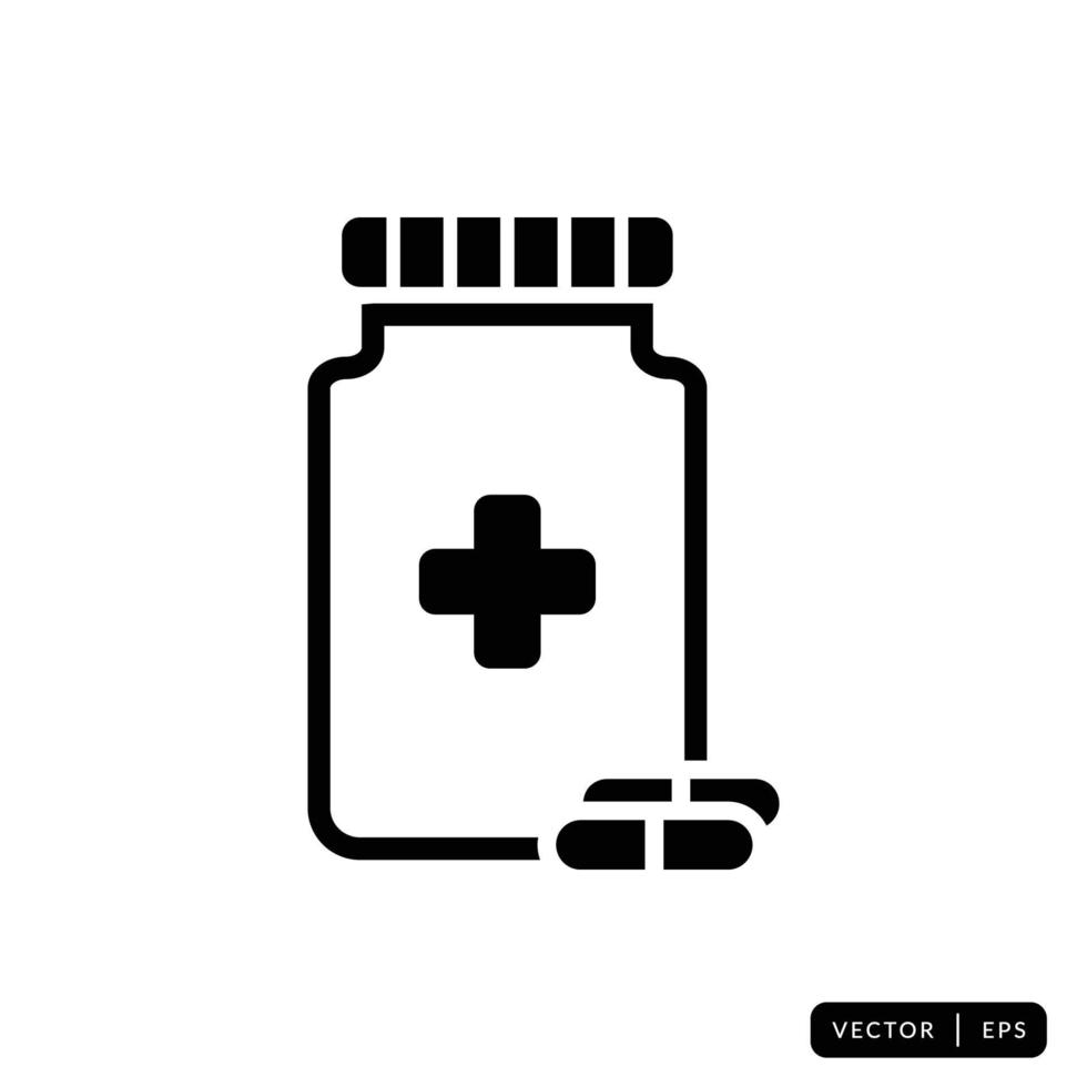 Medical Bottle Icon Vector - Sign or Symbol