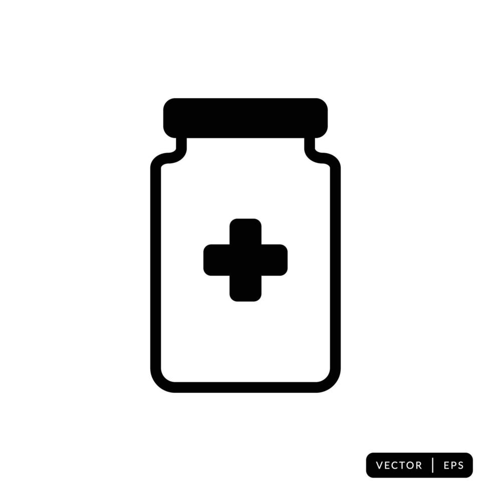 Medical Bottle Icon Vector - Sign or Symbol