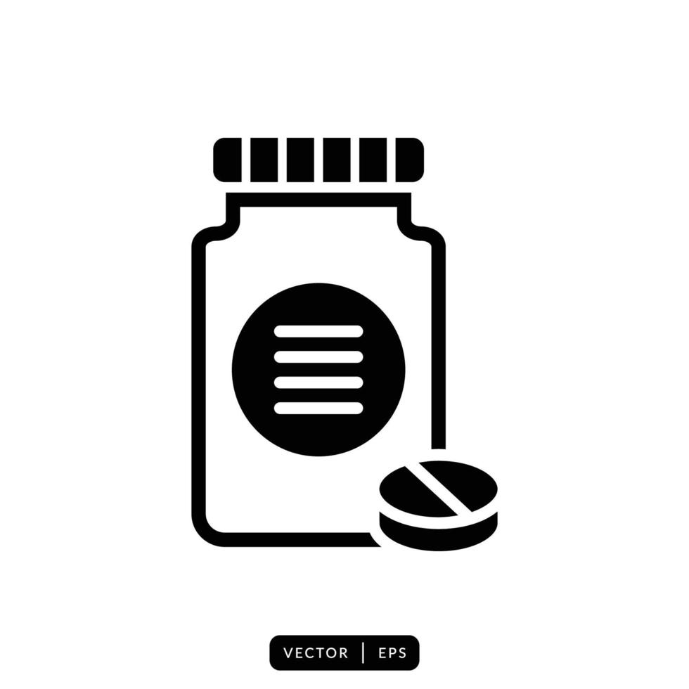 Medical Bottle Icon Vector - Sign or Symbol