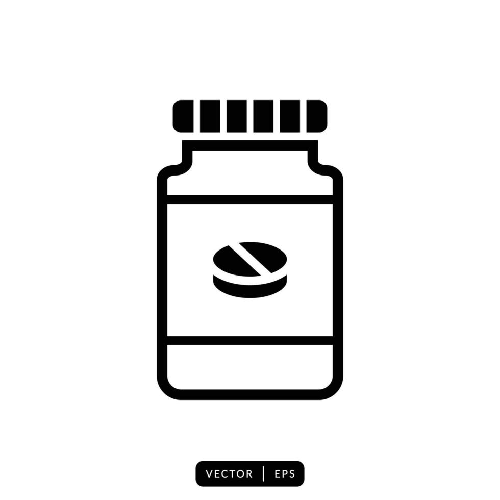 Medical Bottle Icon Vector - Sign or Symbol