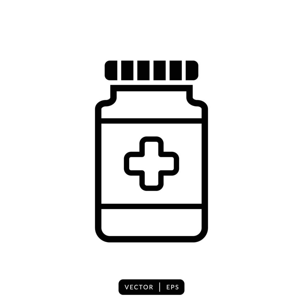 Medical Bottle Icon Vector - Sign or Symbol