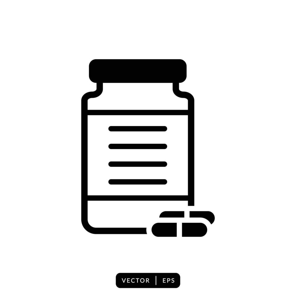 Medical Bottle Icon Vector - Sign or Symbol
