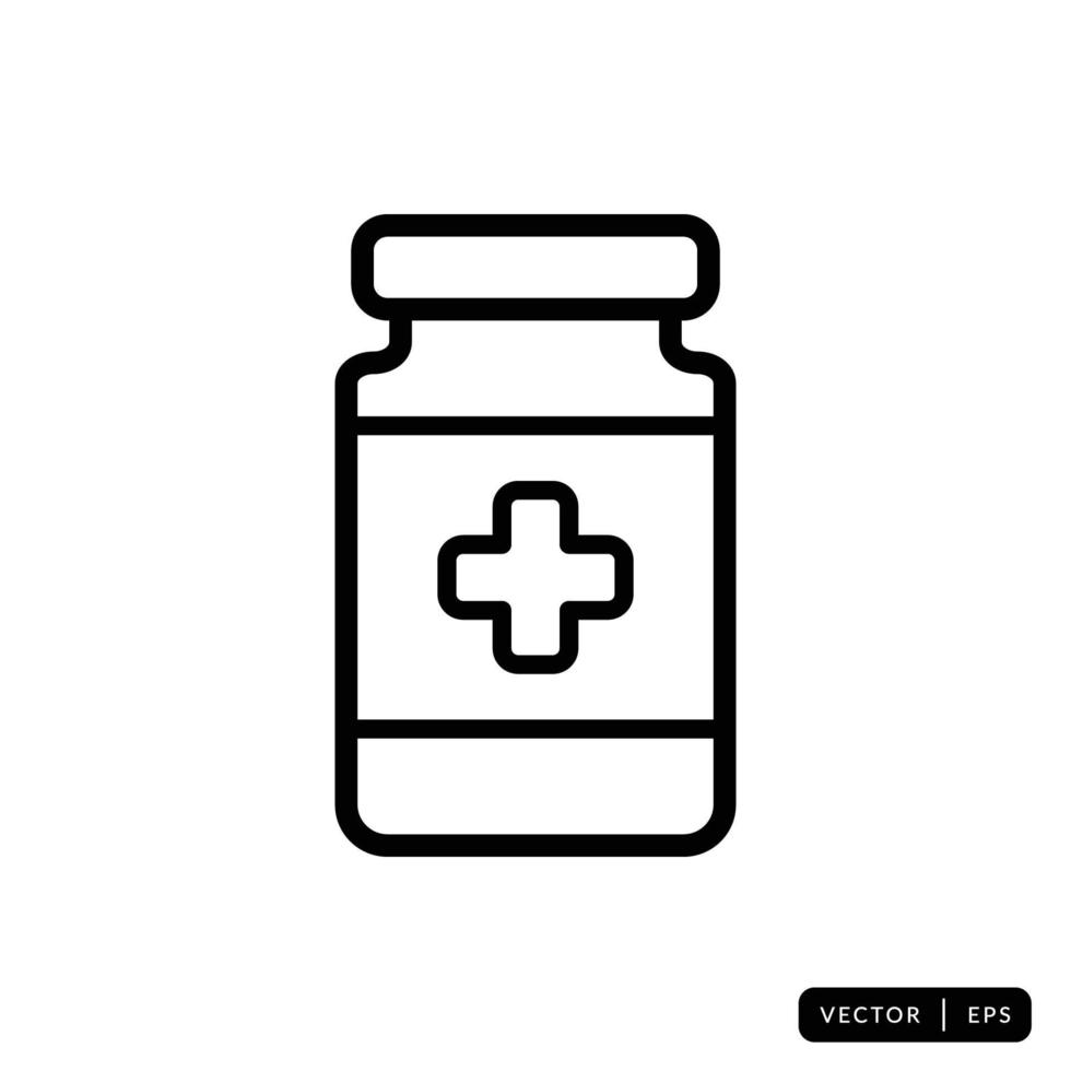 Medical Bottle Icon Vector - Sign or Symbol