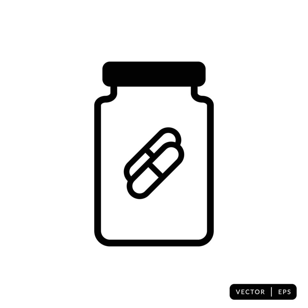 Medical Bottle Icon Vector - Sign or Symbol