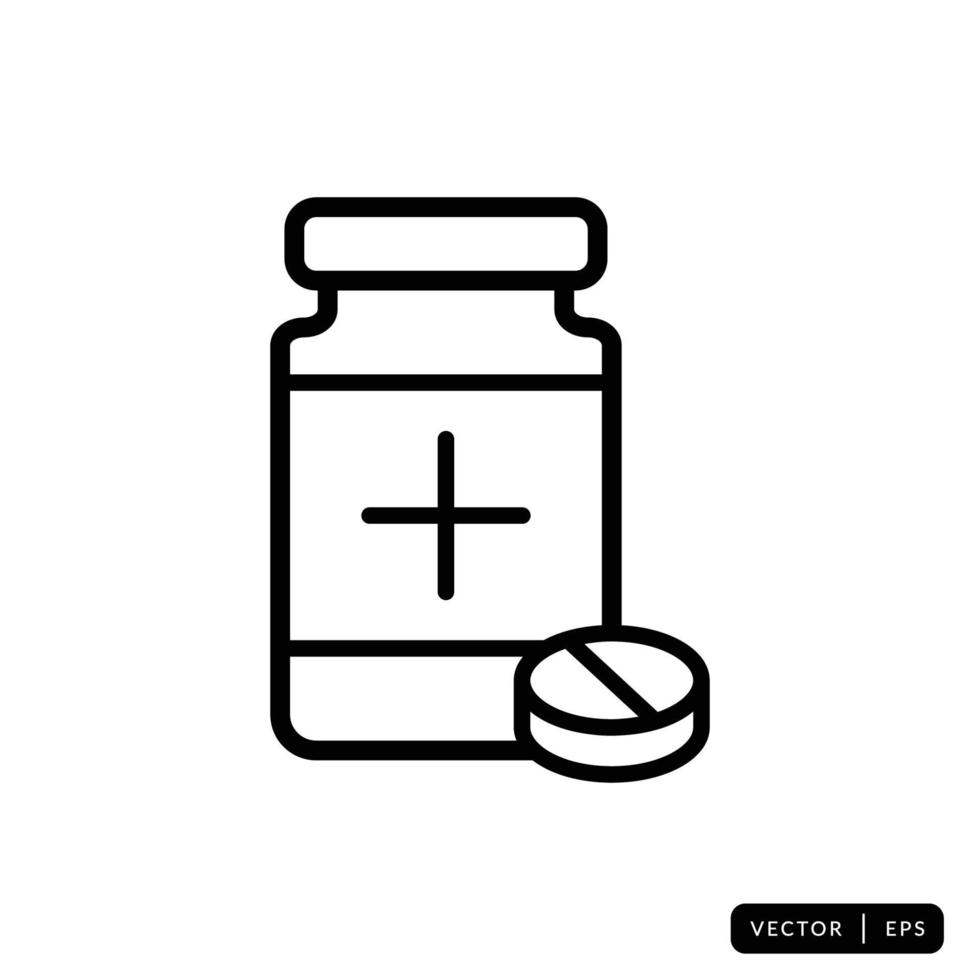 Medical Bottle Icon Vector - Sign or Symbol