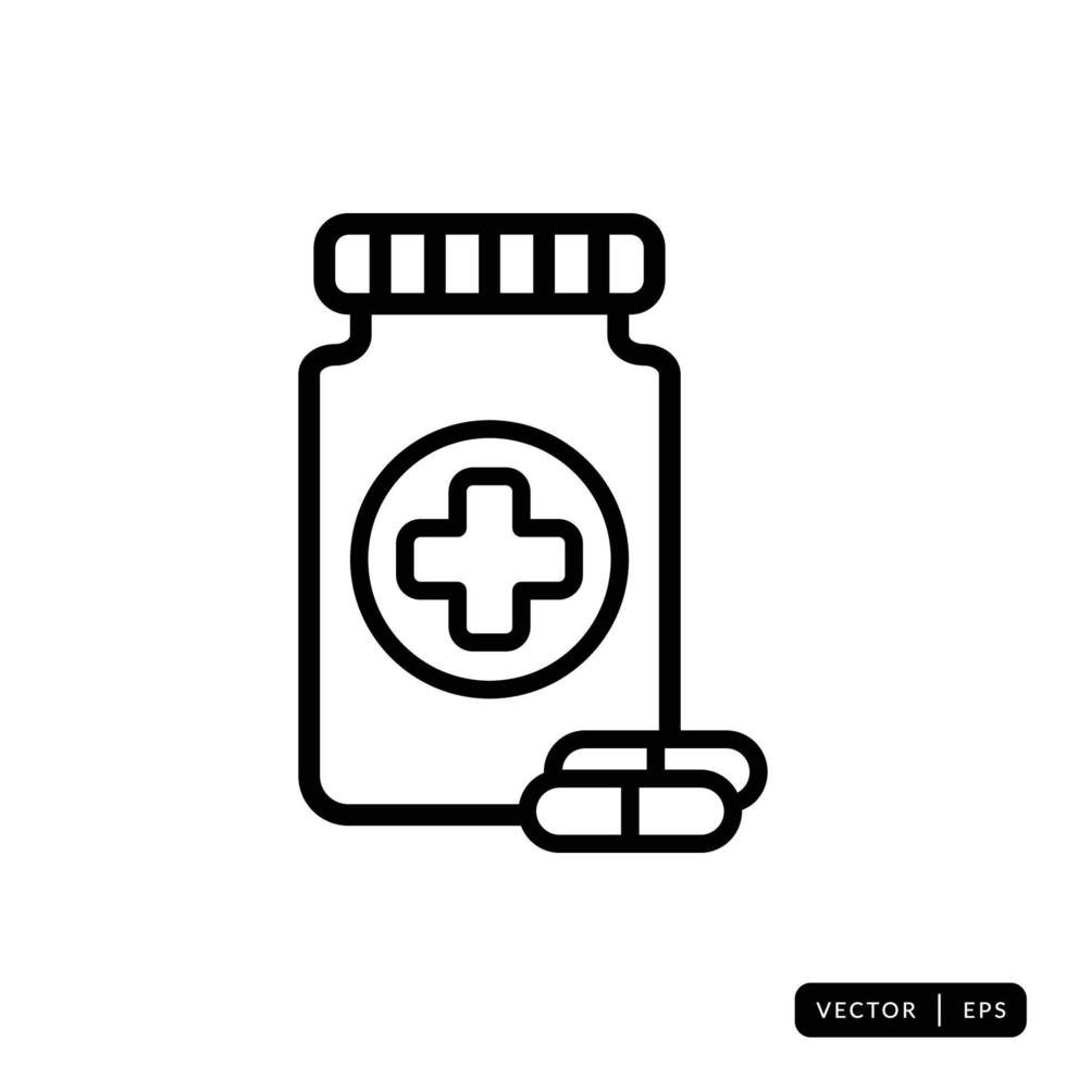 Medical Bottle Icon Vector - Sign or Symbol