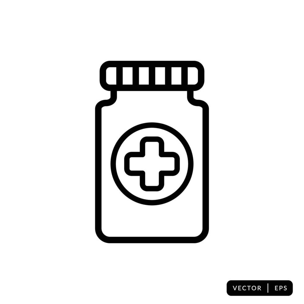 Medical Bottle Icon Vector - Sign or Symbol