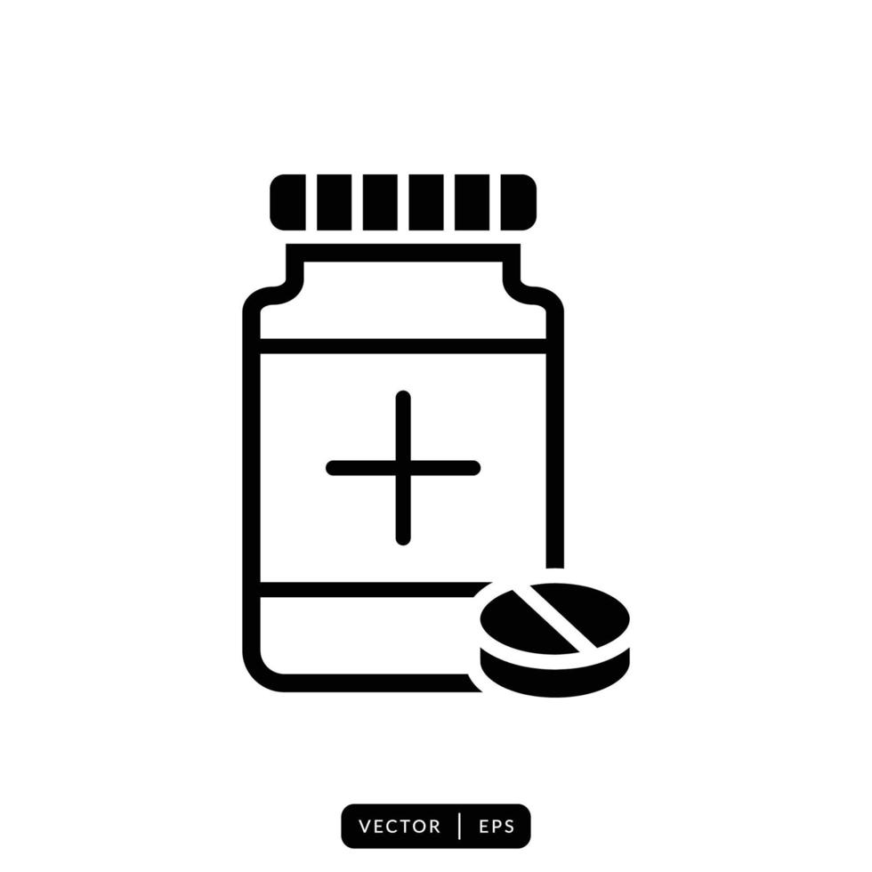 Medical Bottle Icon Vector - Sign or Symbol