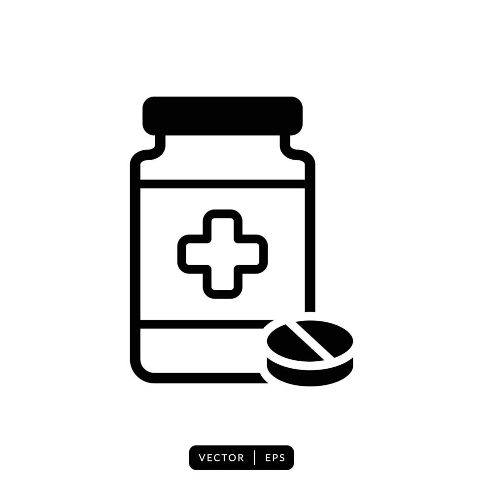 Medical Bottle Icon Vector - Sign or Symbol