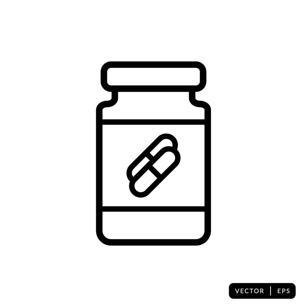 Medical Bottle Icon Vector - Sign or Symbol