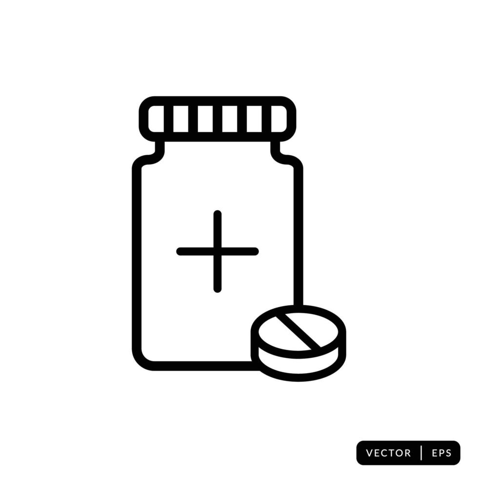 Medical Bottle Icon Vector - Sign or Symbol