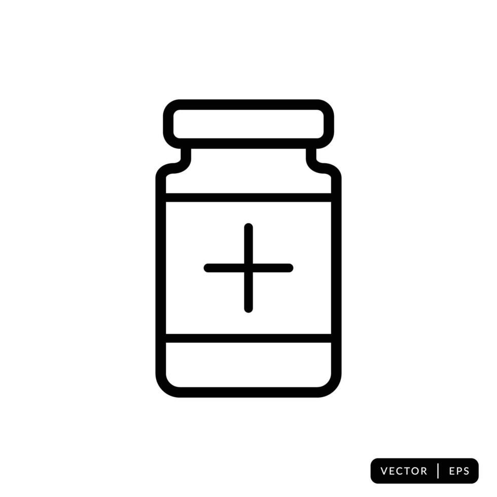 Medical Bottle Icon Vector - Sign or Symbol