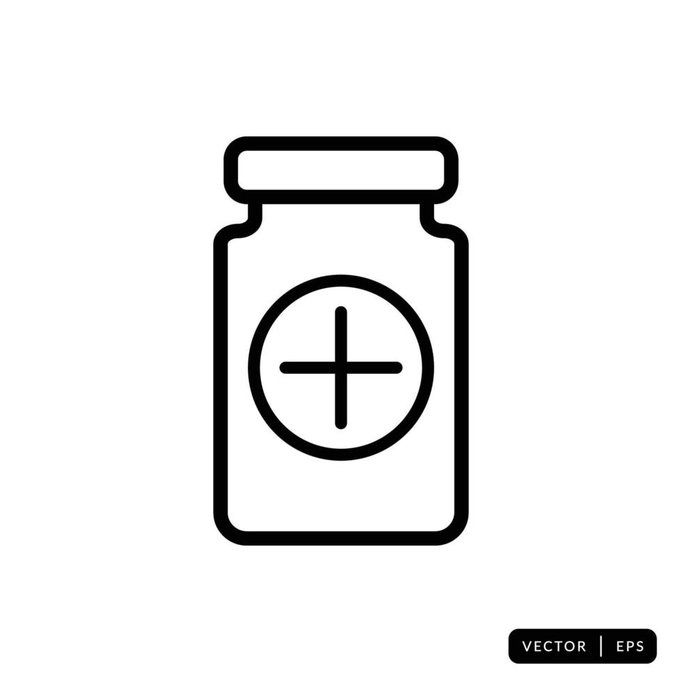 Medical Bottle Icon Vector - Sign or Symbol