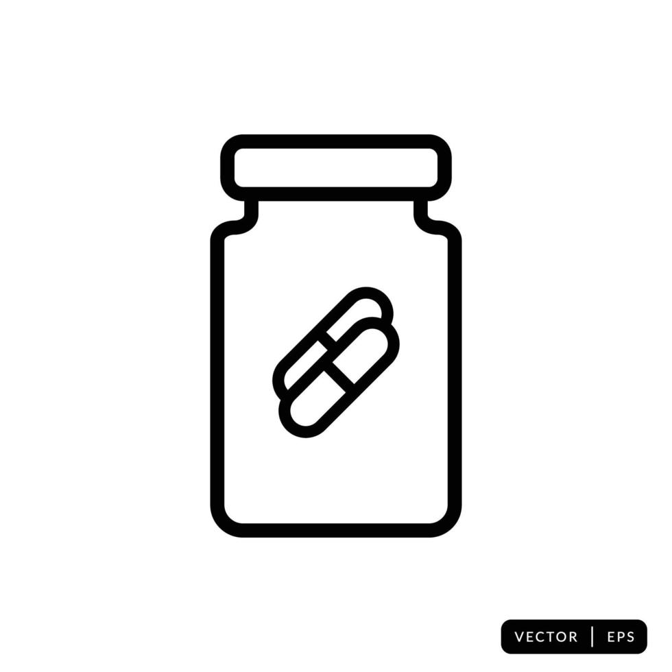 Medical Bottle Icon Vector - Sign or Symbol