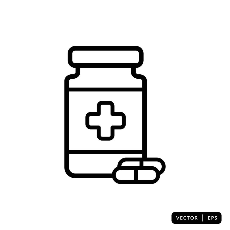 Medical Bottle Icon Vector - Sign or Symbol