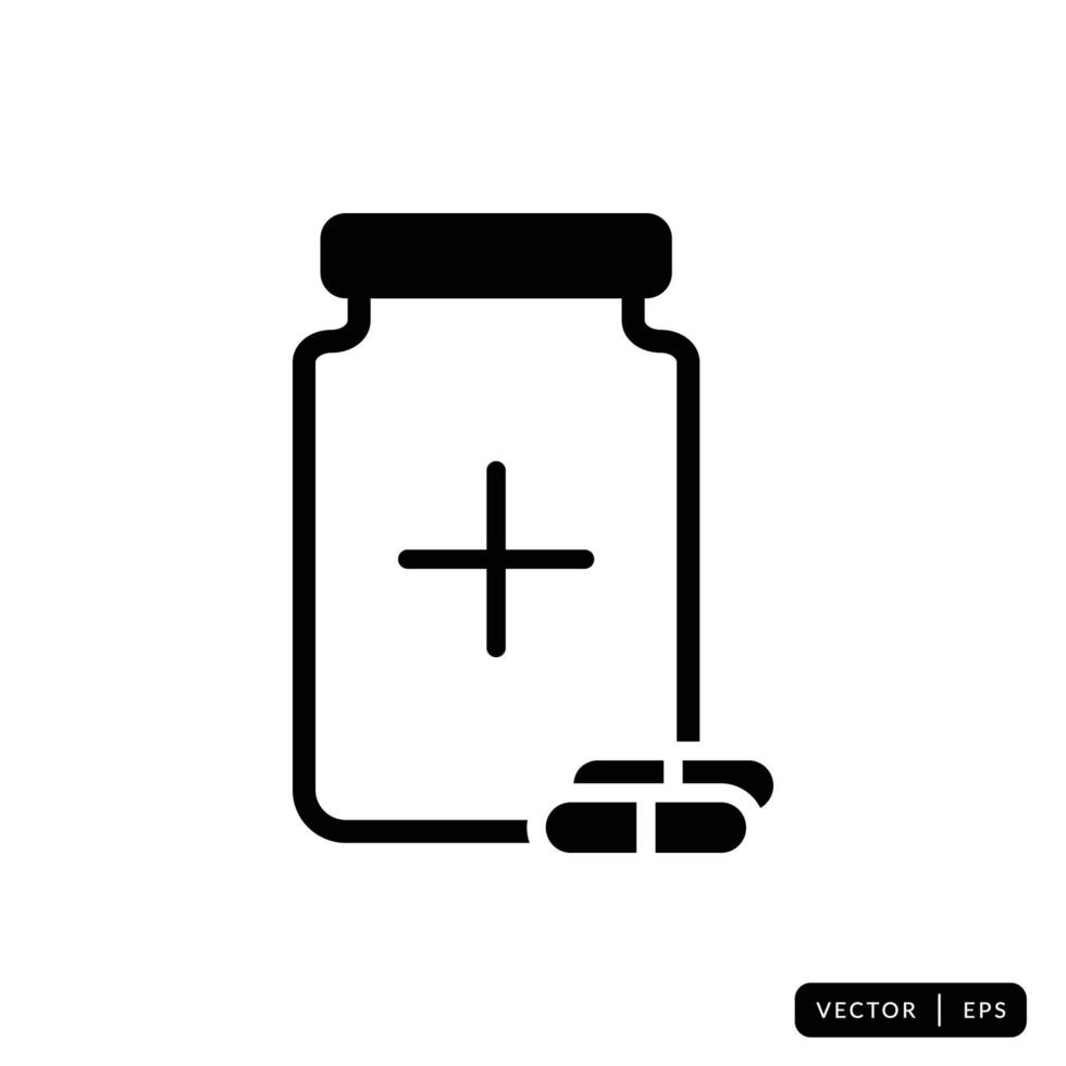 Medical Bottle Icon Vector - Sign or Symbol