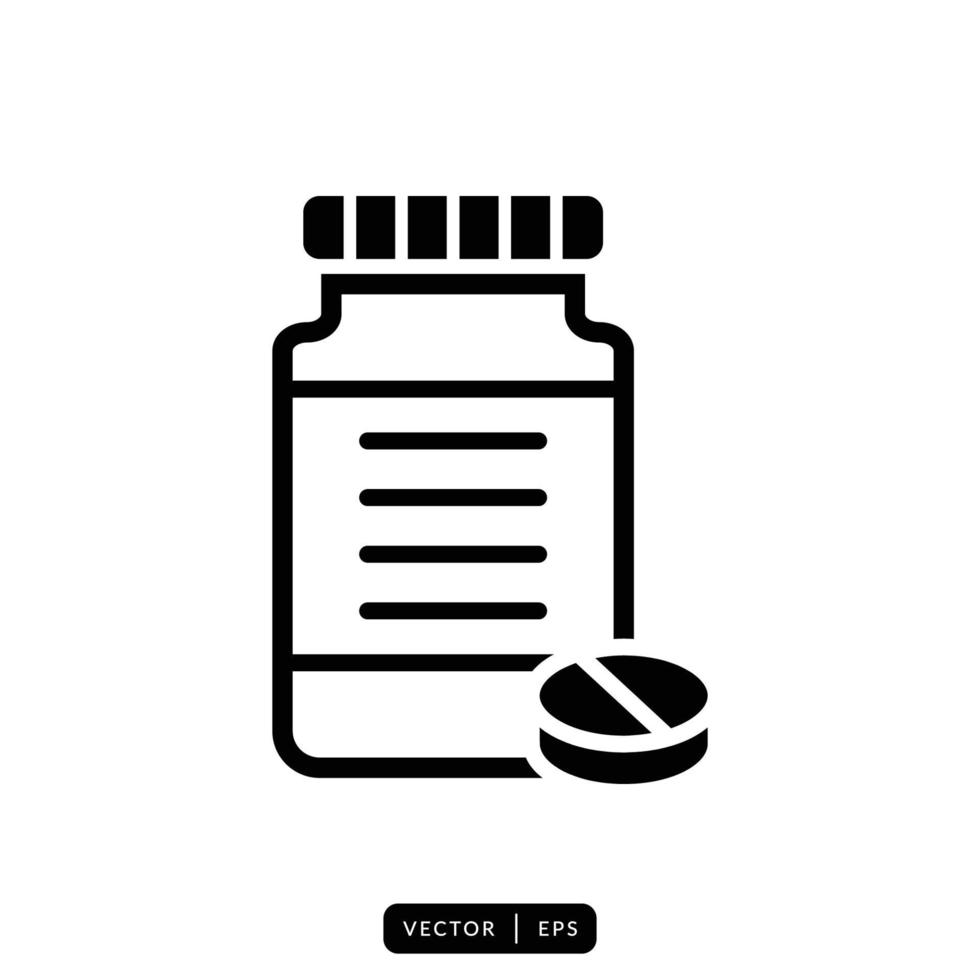 Medical Bottle Icon Vector - Sign or Symbol