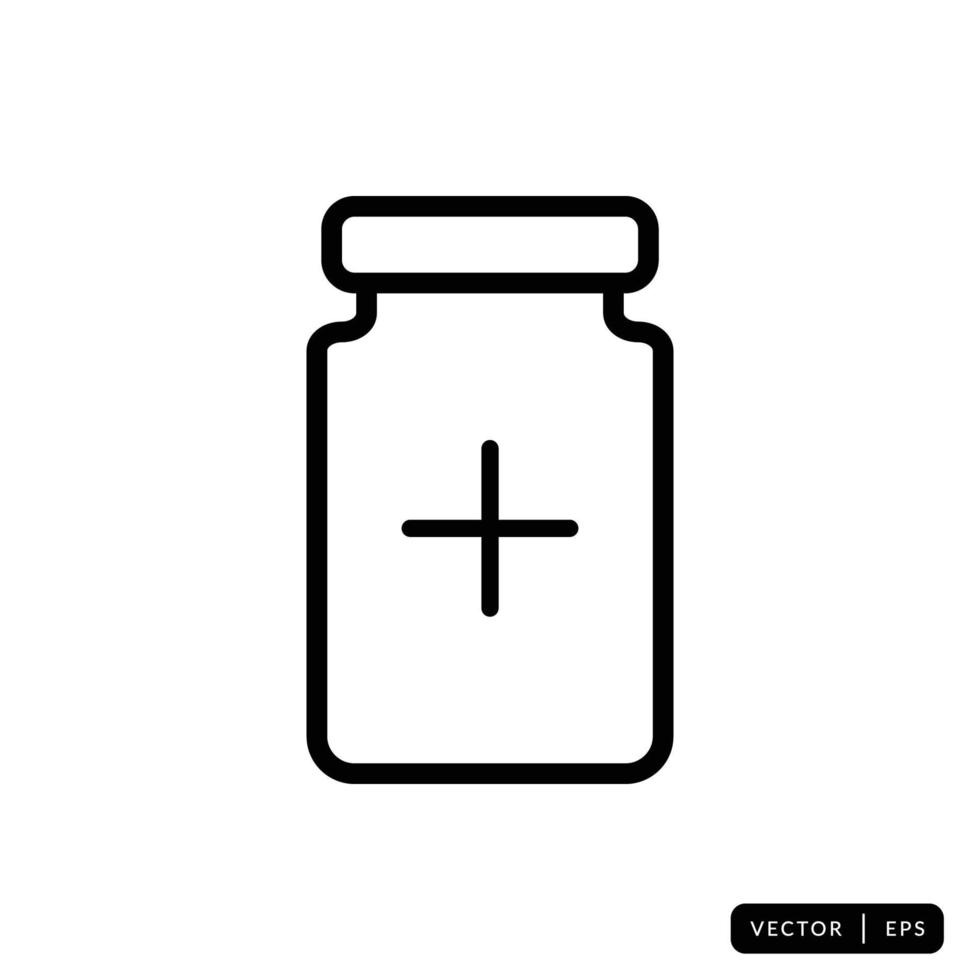 Medical Bottle Icon Vector - Sign or Symbol