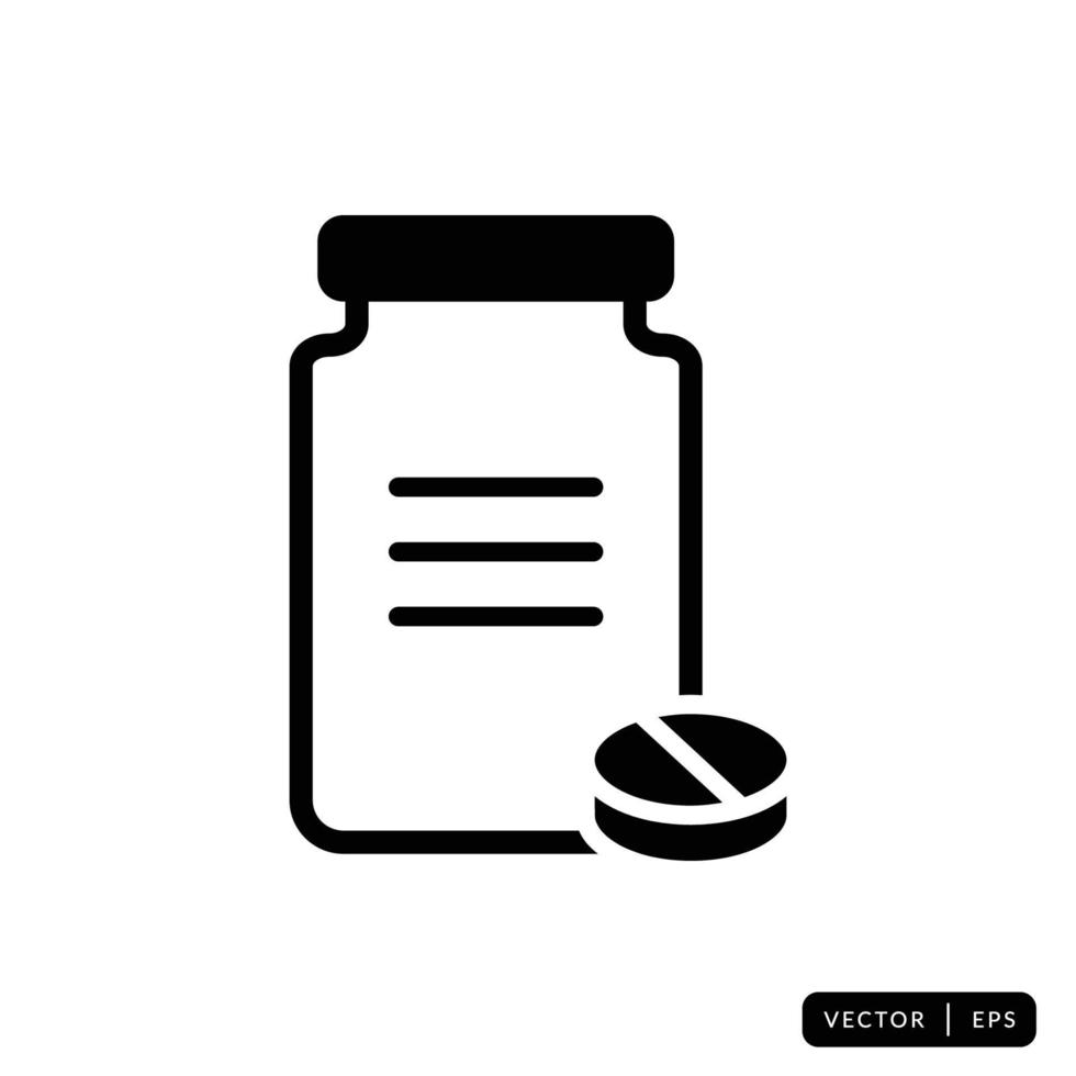 Medical Bottle Icon Vector - Sign or Symbol