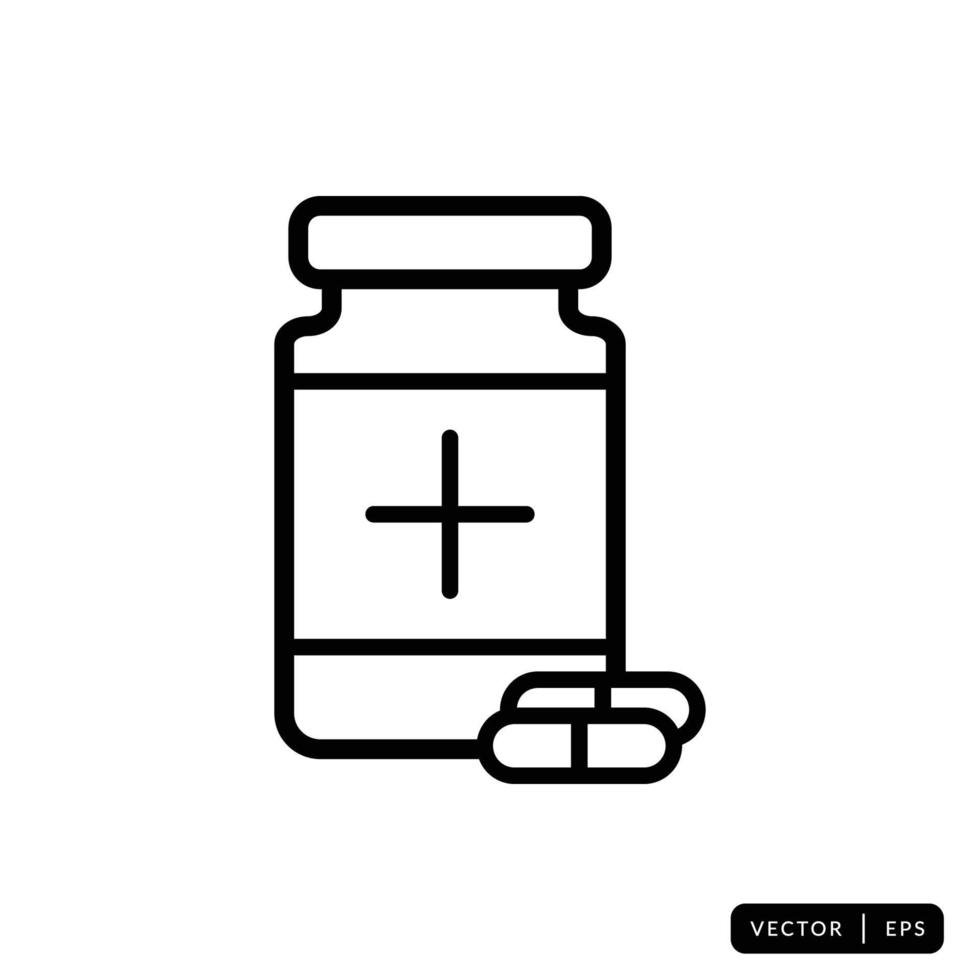 Medical Bottle Icon Vector - Sign or Symbol