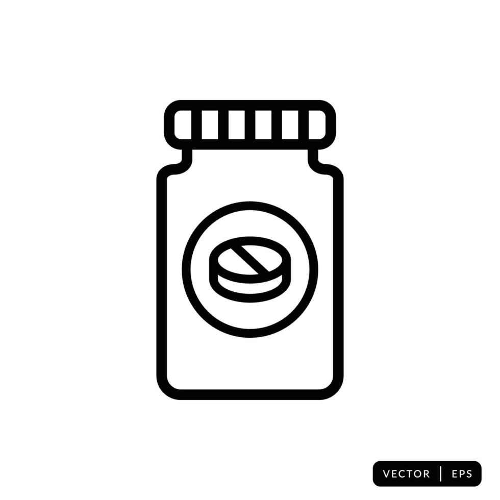 Medical Bottle Icon Vector - Sign or Symbol
