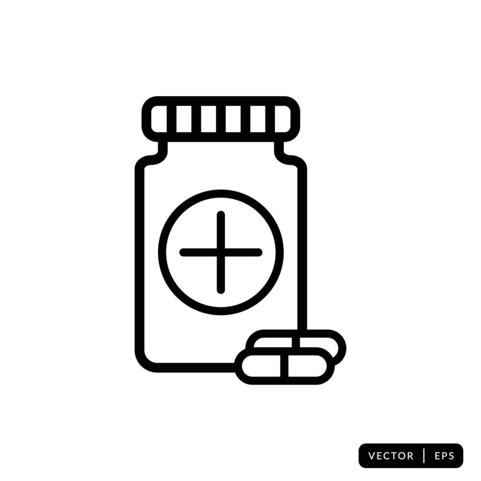 Medical Bottle Icon Vector - Sign or Symbol