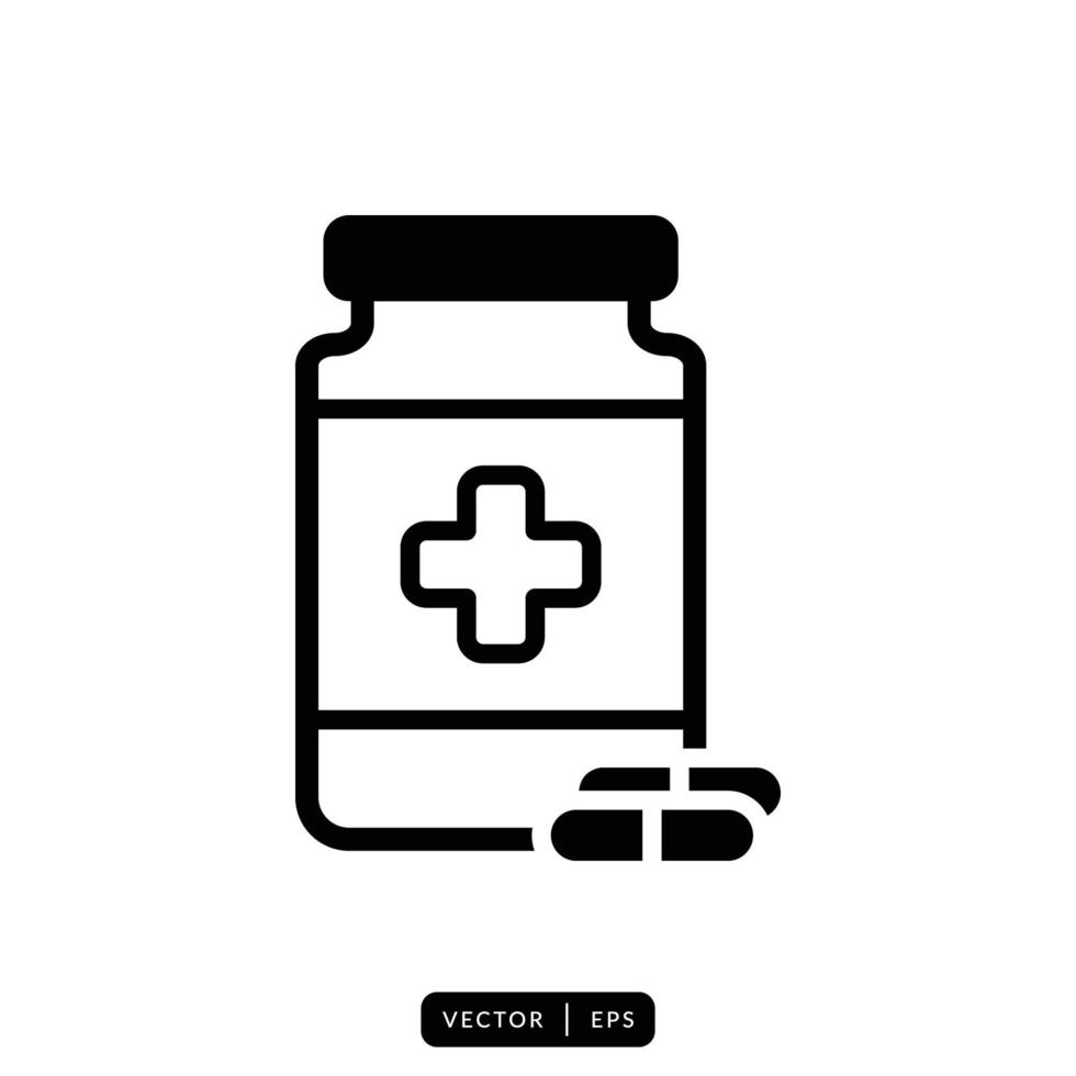 Medical Bottle Icon Vector - Sign or Symbol