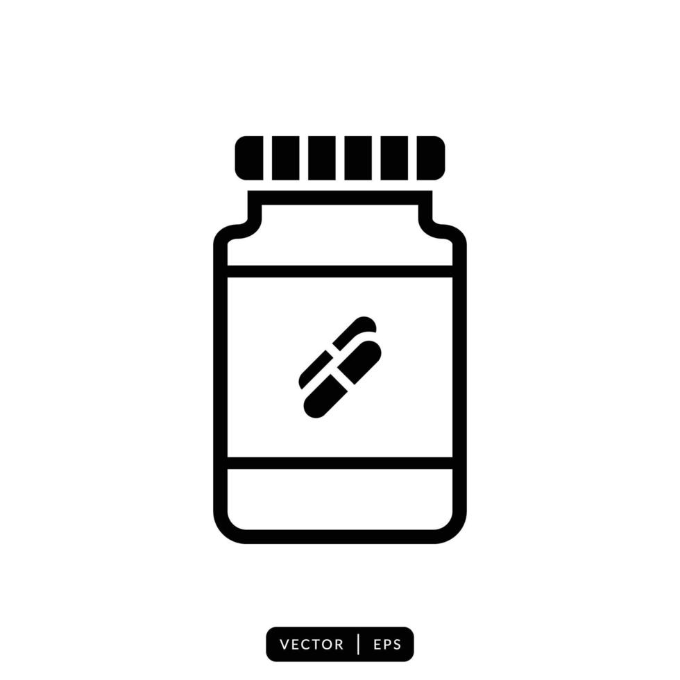 Medical Bottle Icon Vector - Sign or Symbol
