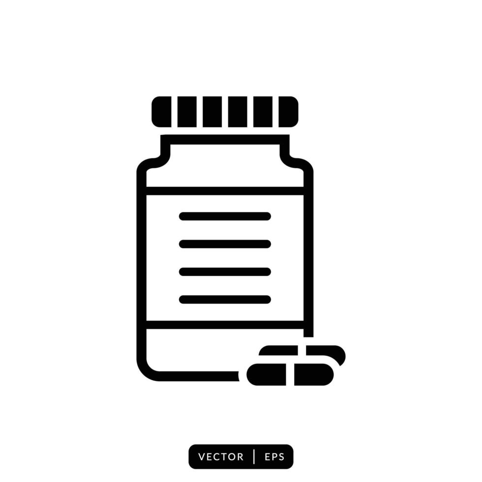 Medical Bottle Icon Vector - Sign or Symbol