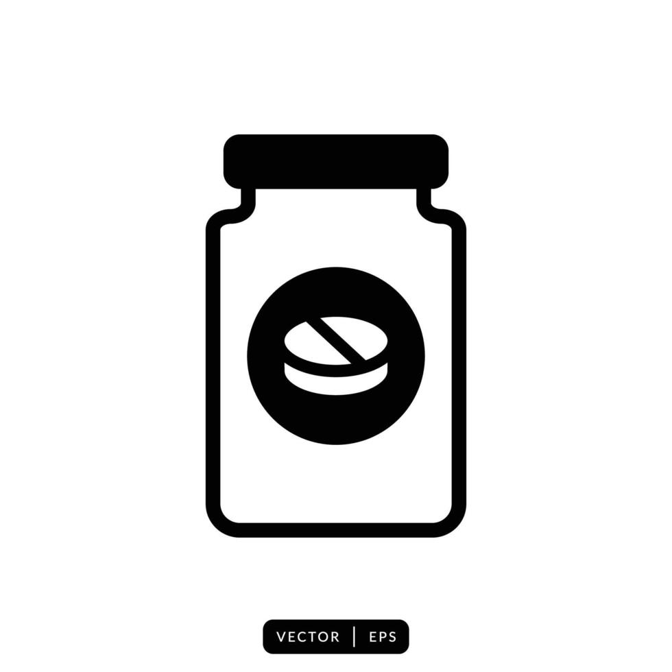 Medical Bottle Icon Vector - Sign or Symbol