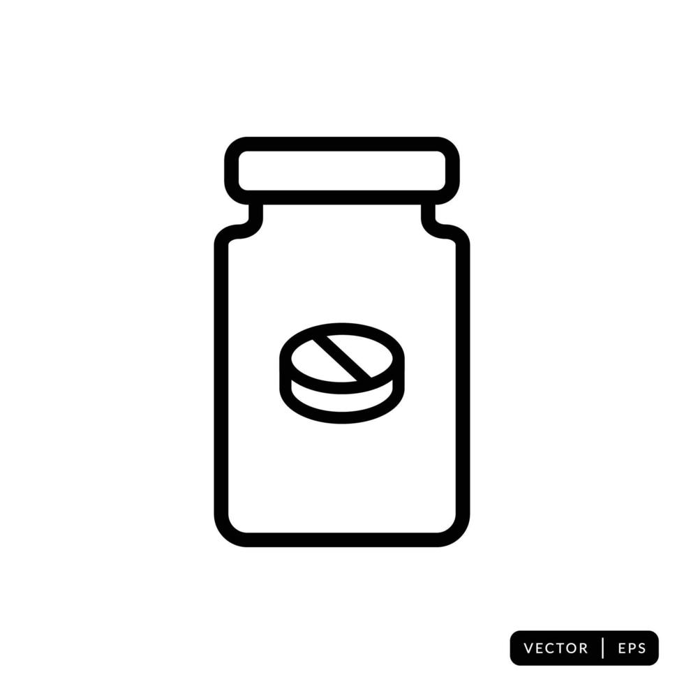 Medical Bottle Icon Vector - Sign or Symbol