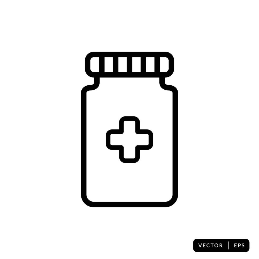 Medical Bottle Icon Vector - Sign or Symbol