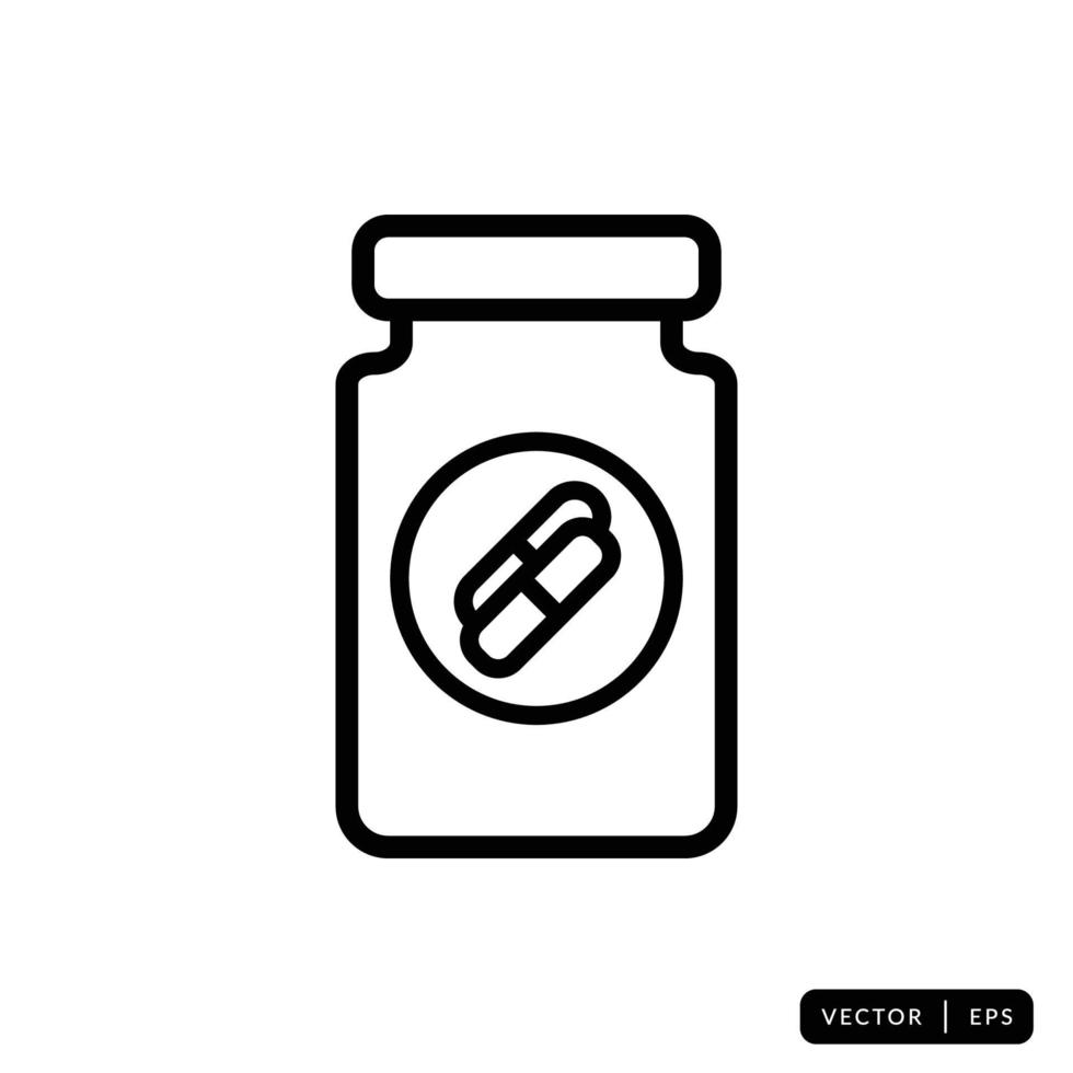 Medical Bottle Icon Vector - Sign or Symbol