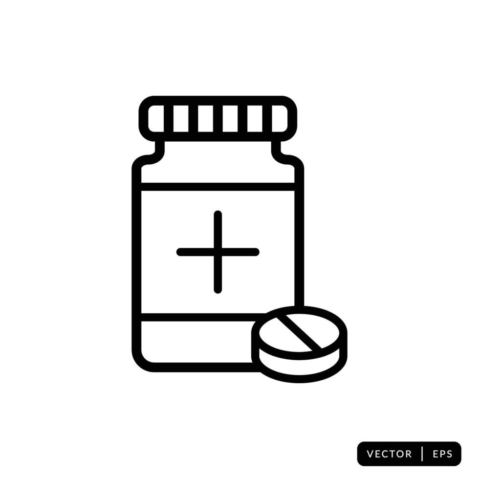 Medical Bottle Icon Vector - Sign or Symbol