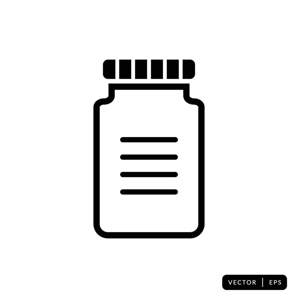 Medical Bottle Icon Vector - Sign or Symbol