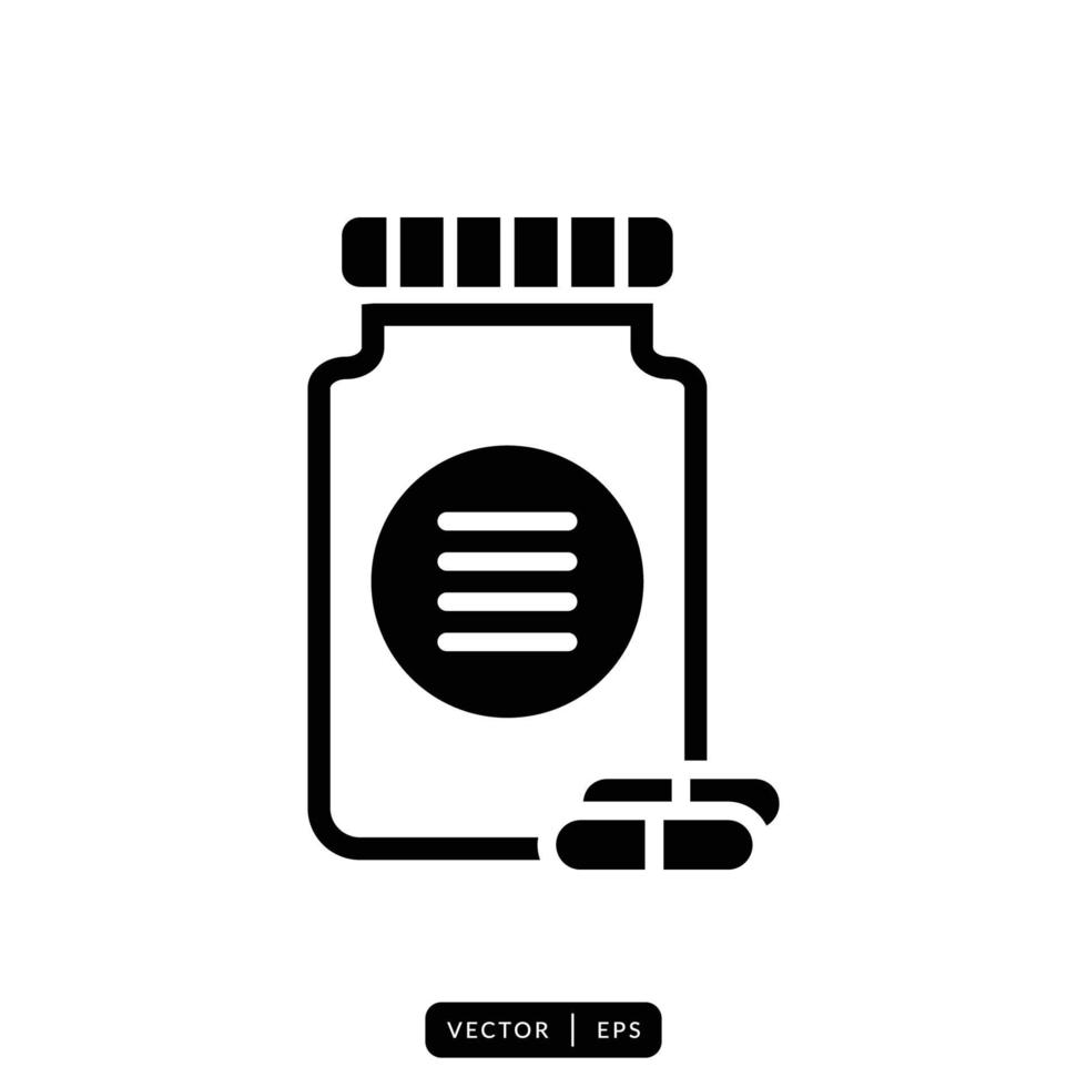 Medical Bottle Icon Vector - Sign or Symbol