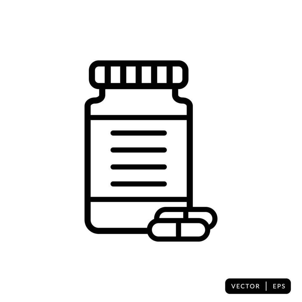 Medical Bottle Icon Vector - Sign or Symbol
