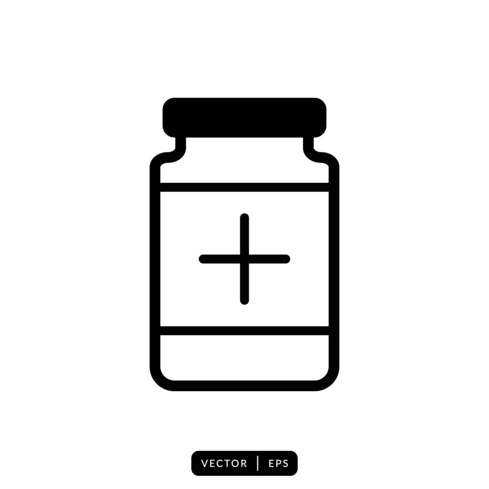 Medical Bottle Icon Vector - Sign or Symbol