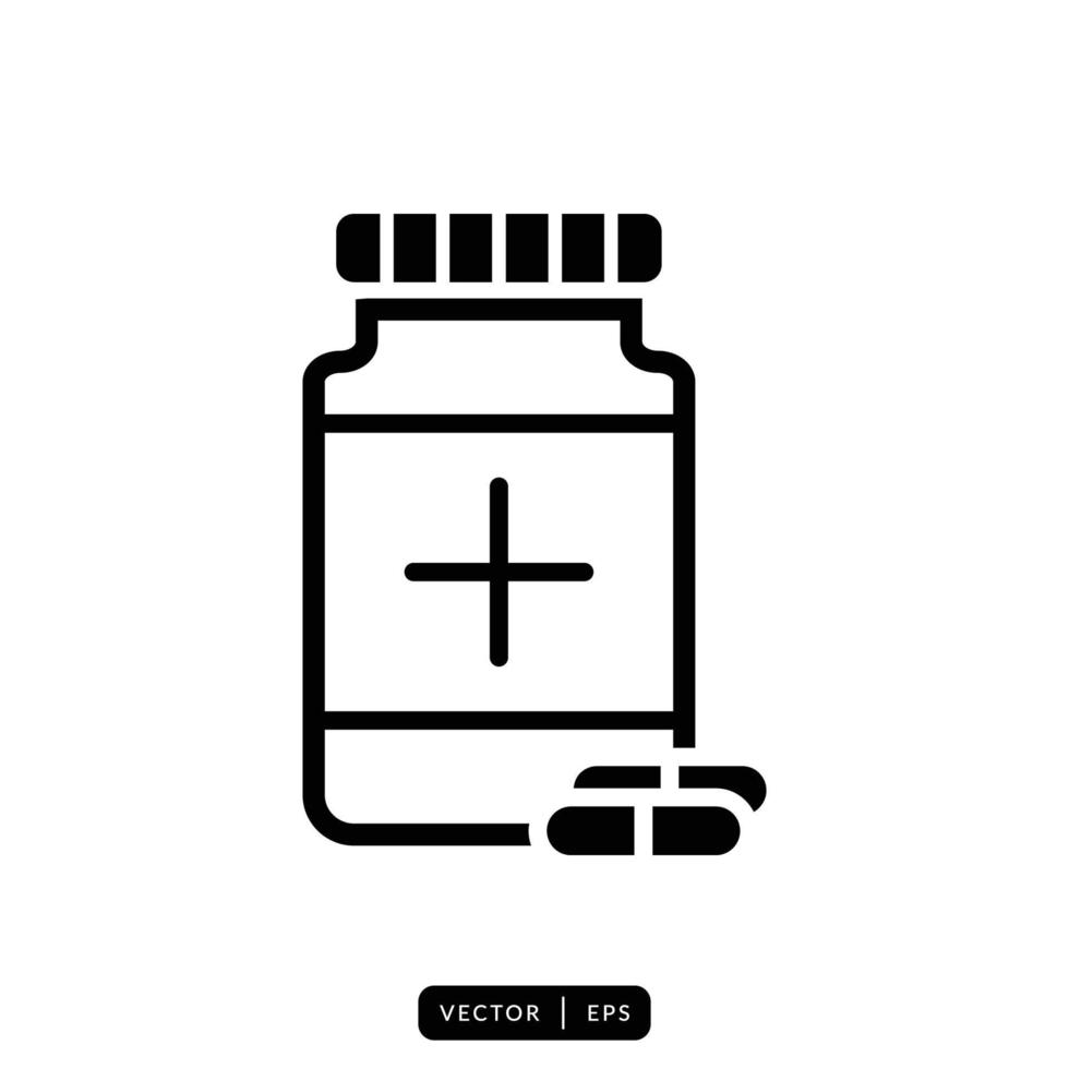 Medical Bottle Icon Vector - Sign or Symbol
