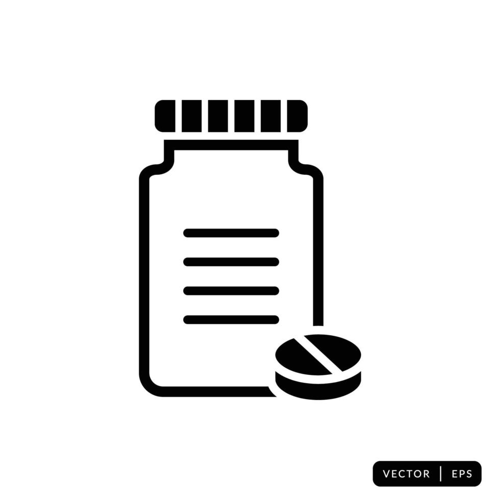 Medical Bottle Icon Vector - Sign or Symbol