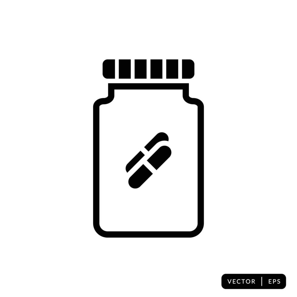 Medical Bottle Icon Vector - Sign or Symbol